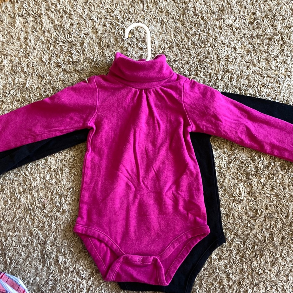 Pink and Black Turtleneck Bodysuits